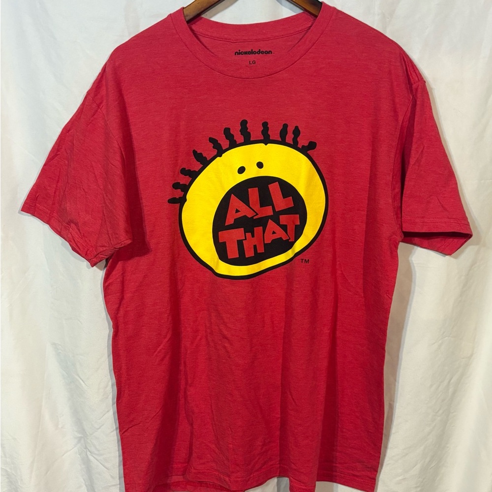 Nickelodeon Red 'All That' Graphic Tee with Yellow Logo